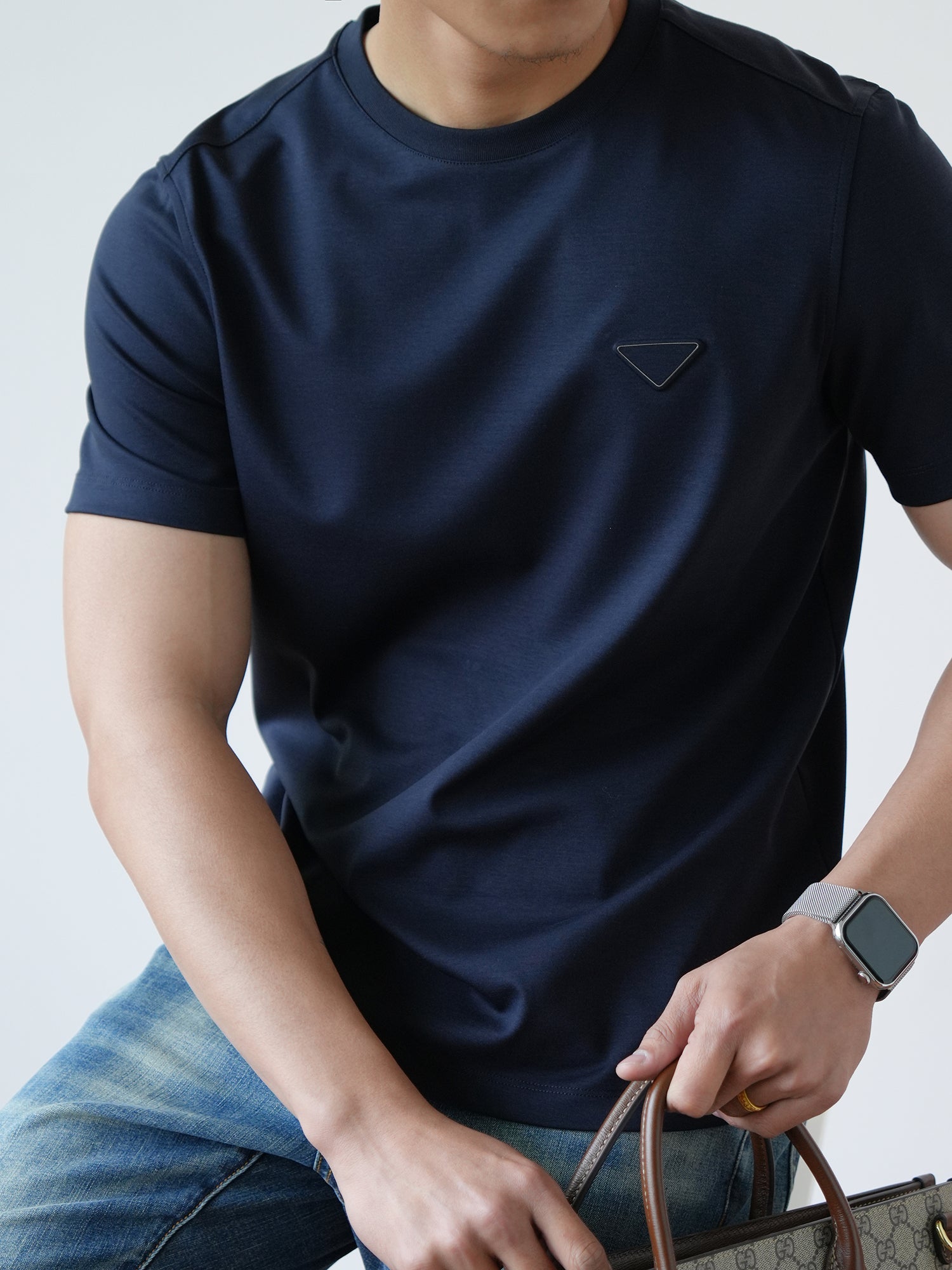 上質コットン ロゴTシャツ O4