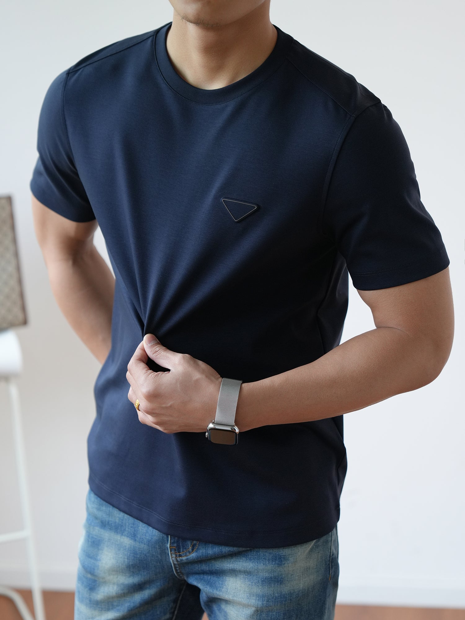 上質コットン ロゴTシャツ O4