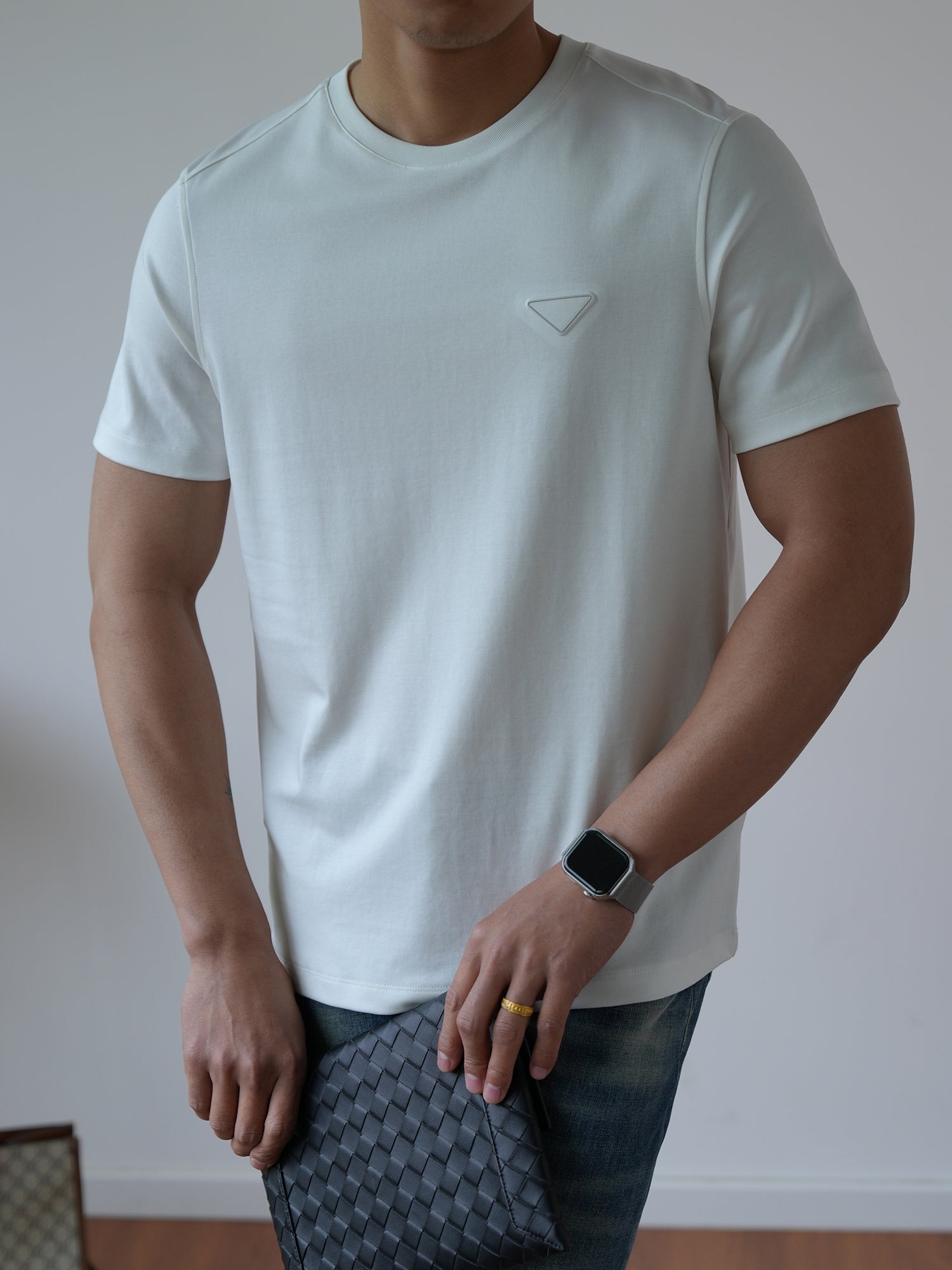上質コットン ロゴTシャツ O4