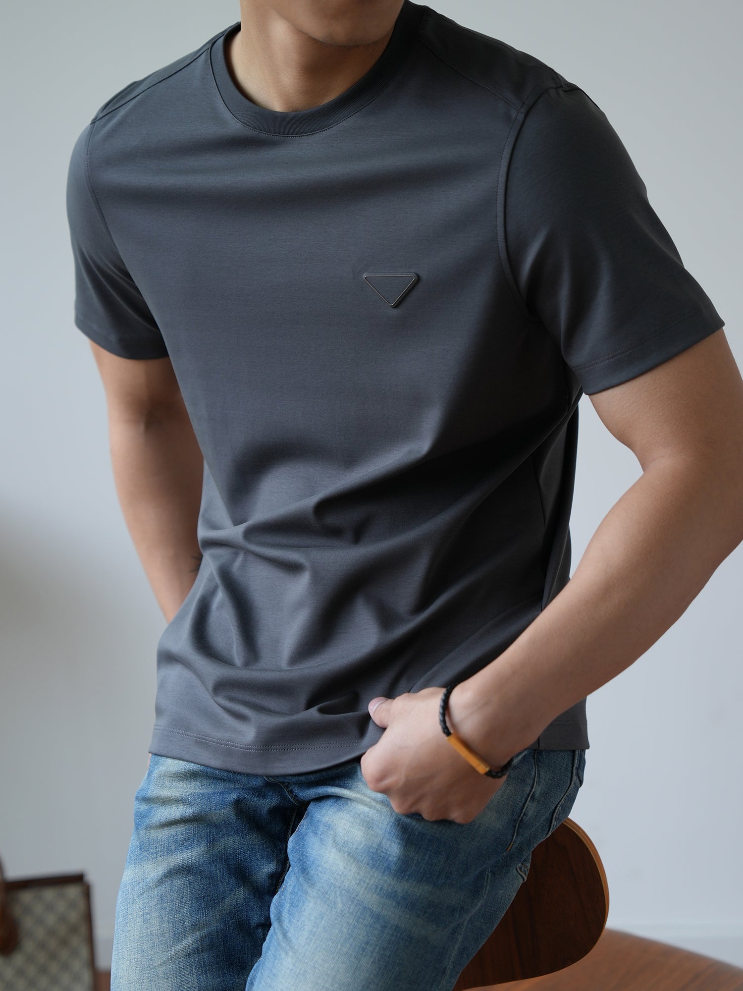 上質コットン ロゴTシャツ O4