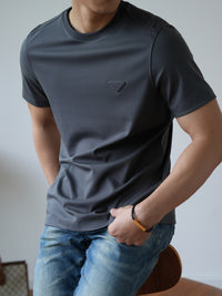 上質コットン ロゴTシャツ O4