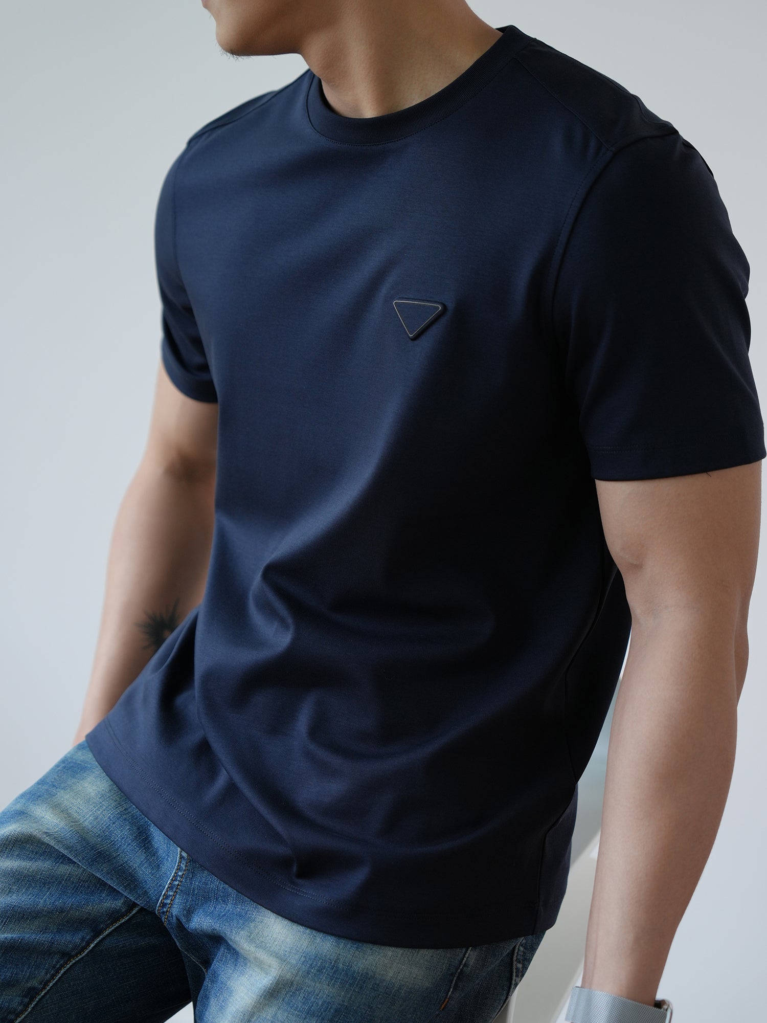 上質コットン ロゴTシャツ O4